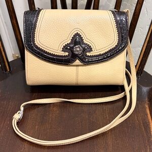 BRIGHTON Southern Star Brown and Tan Organizer Purse Crossbody Wallet